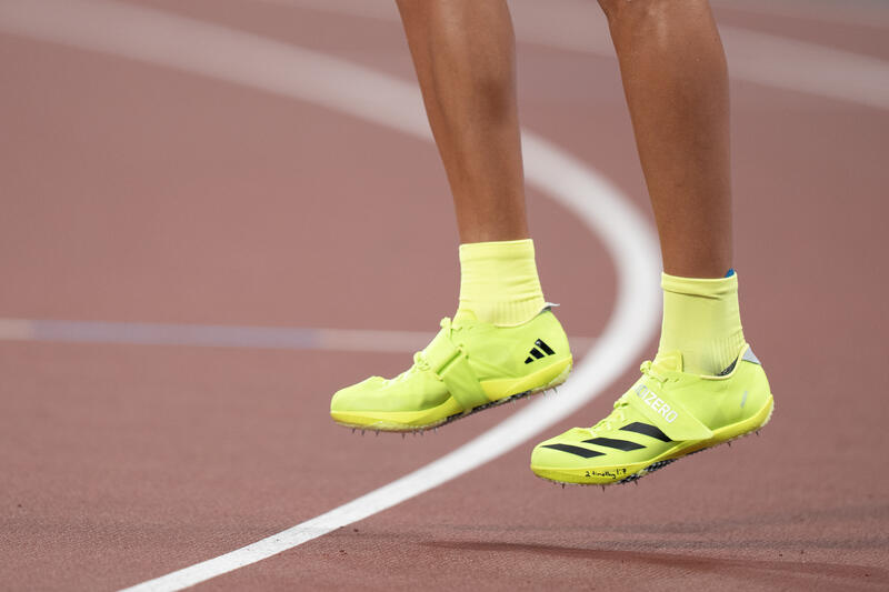 The feet of Anna HALL of the USA as she competes in the Heptathlon High Jump at the World Athletics Championships in Tokyo, Japan on September 19, 2025. Matrix Images / Nic Bothma