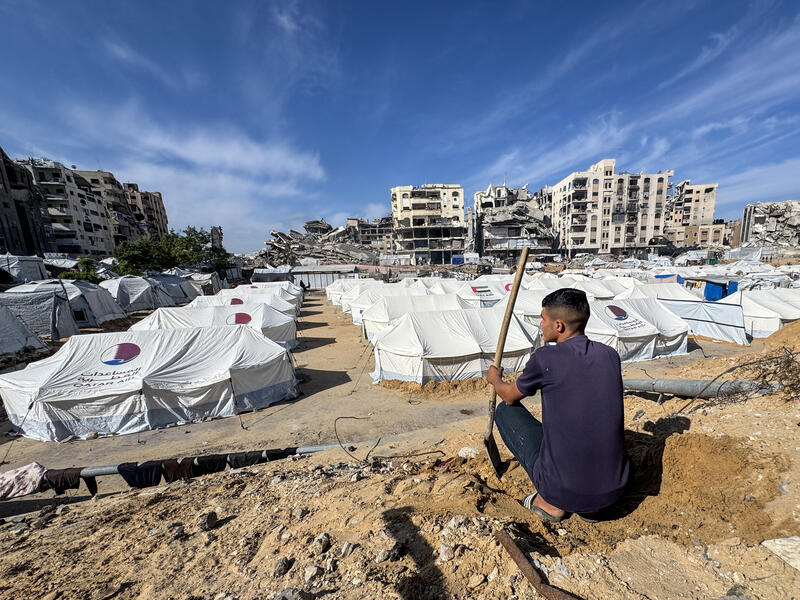 Displaced Palestinians in Gaza