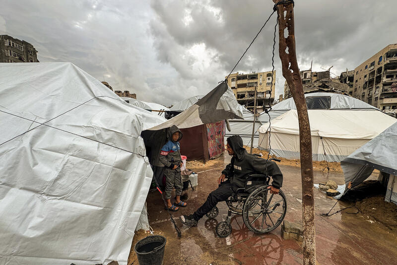 Palestinian amputee in Gaza
