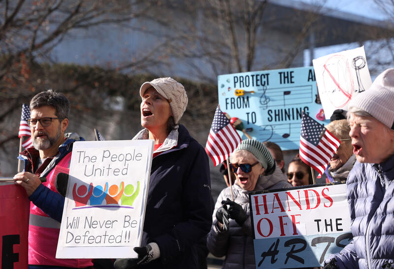 Protest against the name of Donald J. Trump to the Kennedy Center In Washington DC, USA.