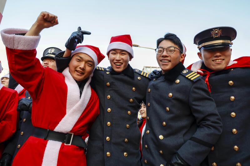 Korea Military Academy Cadets Trade Uniforms for Santa Suits for Charity