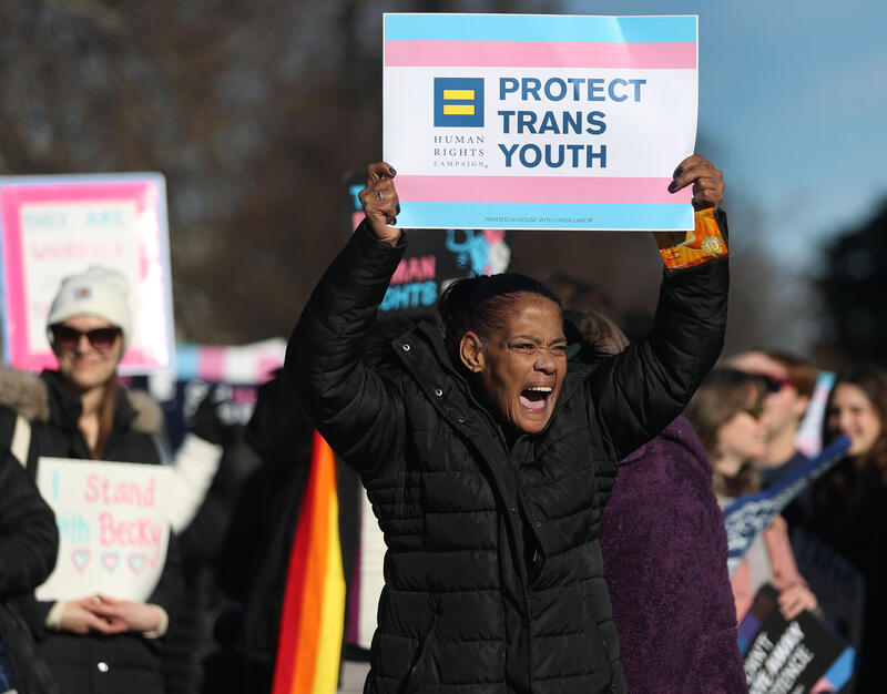 Supreme Court case on transgender athletes In Washington DC, USA.