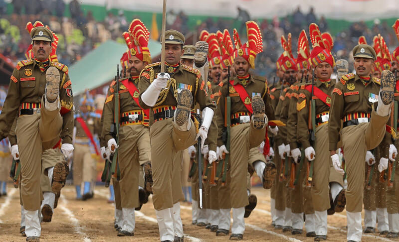Republic Day parade in Srinagar, India