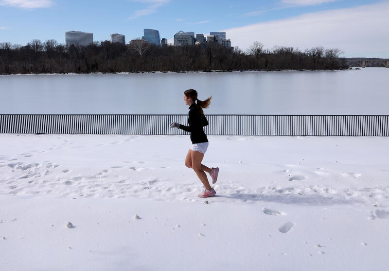 Winter Storm in Washington, DC, USA,