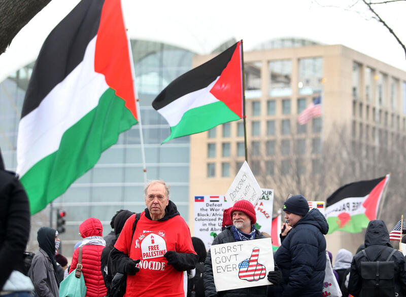 Protest against Trump's Board of Peace in Washington, DC