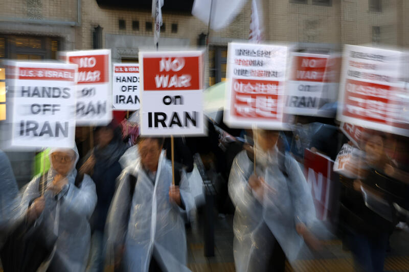 Protest in Seoul Over U.S.-Israeli Strikes on Iran