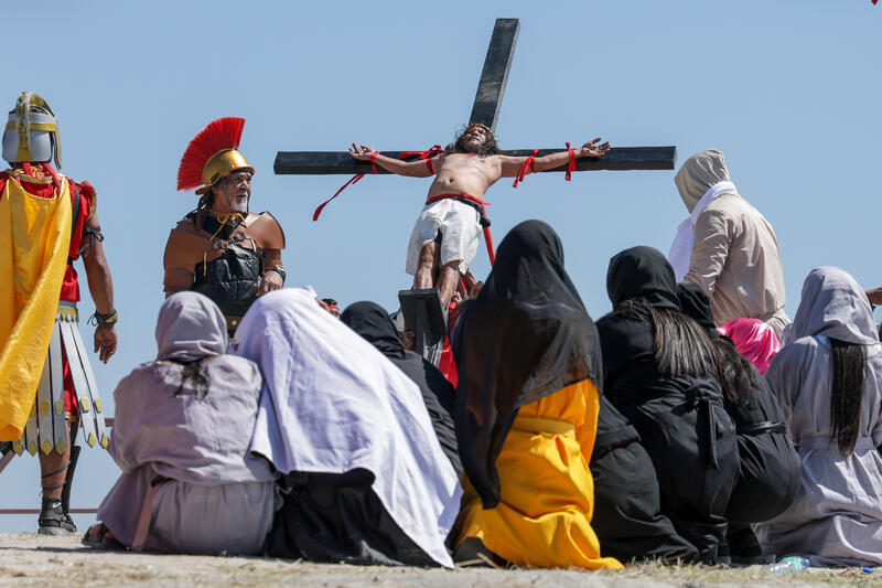 Filipino Catholics practice traditional penance during Holy Week