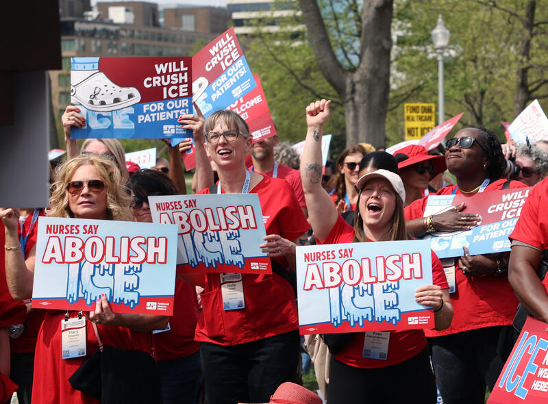 Nurses rally in Washington, DC to demand Congress abolish ICE