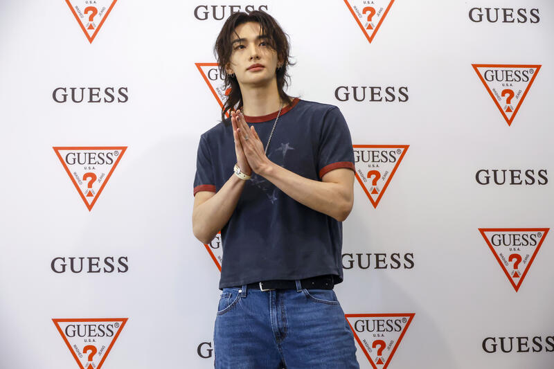 Hyunjin of Stray Kids Attends GUESS Pop-up Store Opening in Seoul