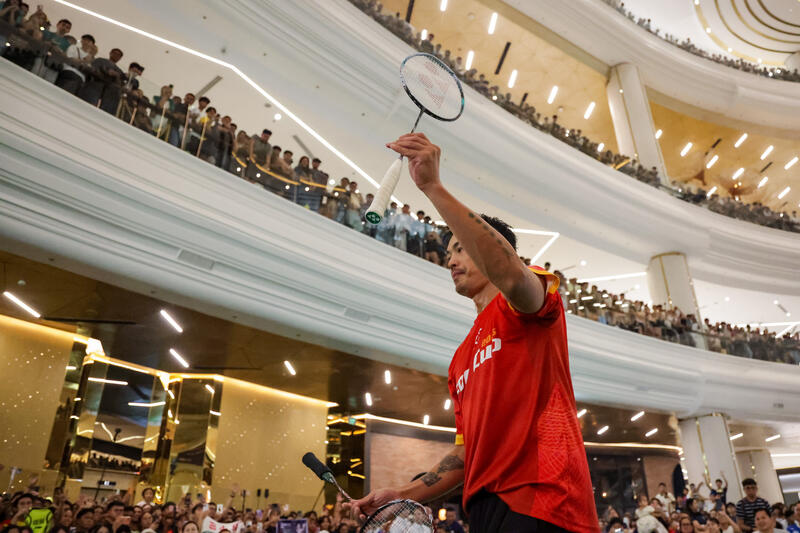 Badminton star Lin Dan from China in Manila, Philippines