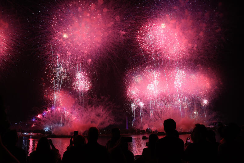 Fireworks During The Independence Day Celebration in Washington DC, USA.