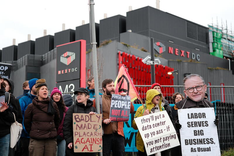 Protest against AI Data centers in Melbourne, Australia.