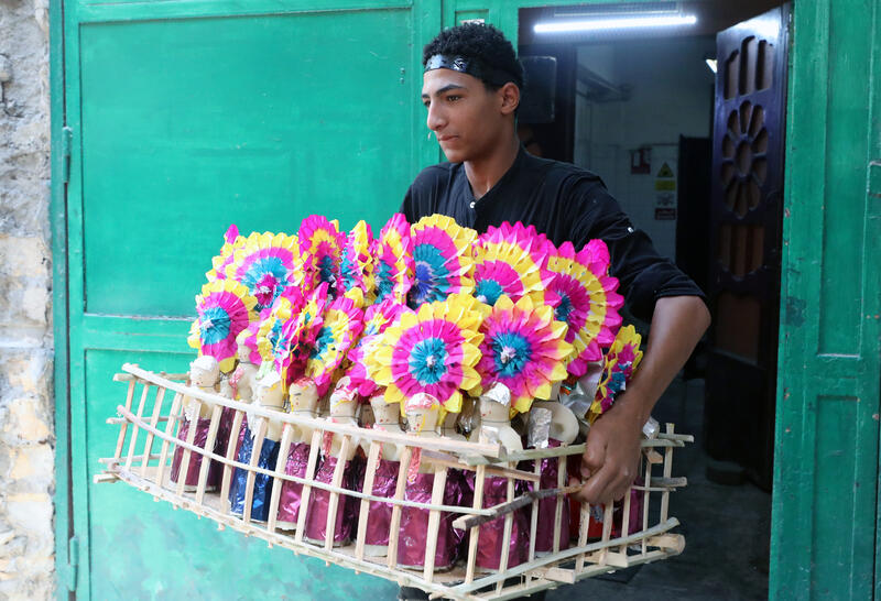 Preperations for birthday of Prophet Mohamed in Egypt