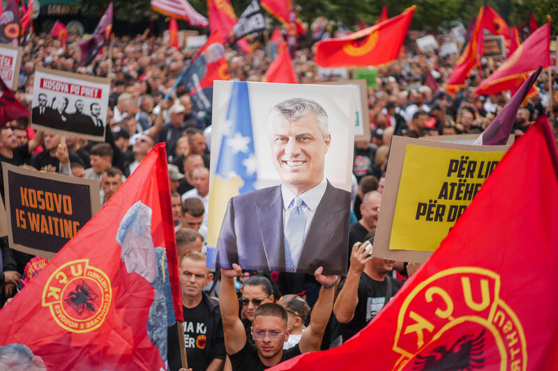 March for Freedom at Skanderbeg Square in Pristina, Kosovo