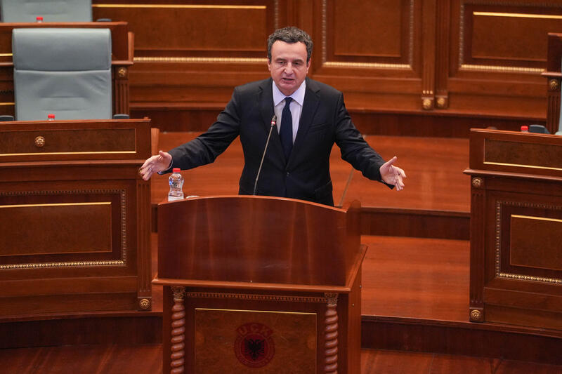 Kosovo’s newly re-elected Prime Minister Albin Kurti in Pristina, Kosovo