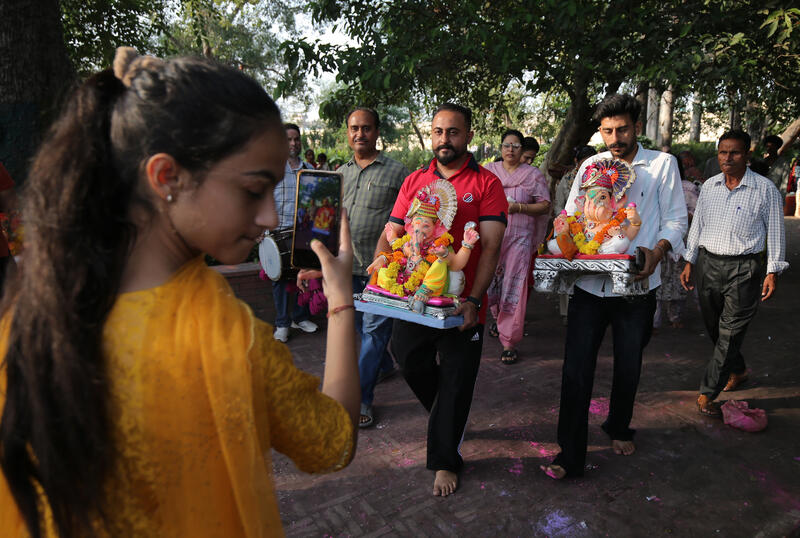 Ganesh Chaturthi festival in Amritsar, India