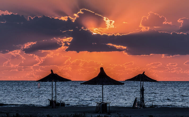 Sunset in Gjiri i Lalzit, Albania
