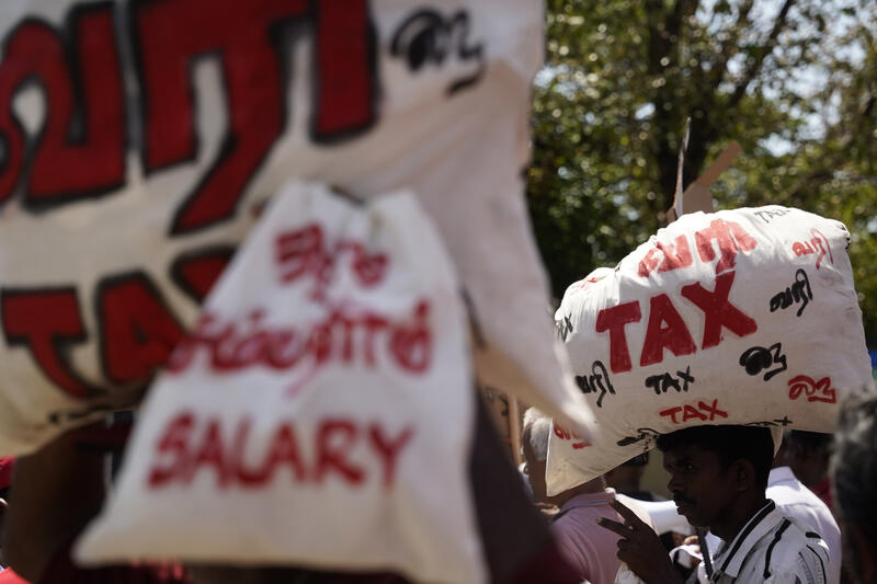 Protest against tax hikes in Colombo, Sri Lanka